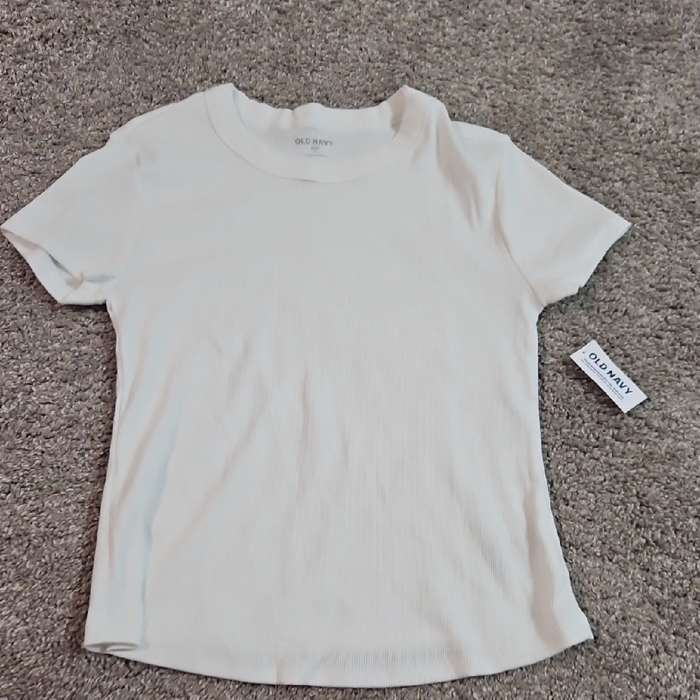 Old Navy Women's White Ribbed Crop top